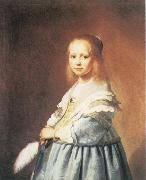 VERSPRONCK, Jan Cornelisz Portrait of a Girl Dressed in Blue oil on canvas